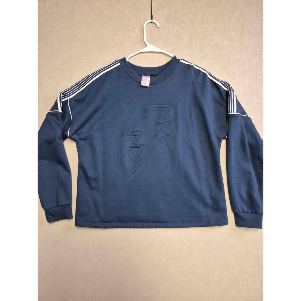 No Boundaries Blue Lightning Bolt Embossed Sweatshirt Kids XL 15-17 Sporty Top